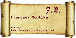 Francsek Montika névjegykártya